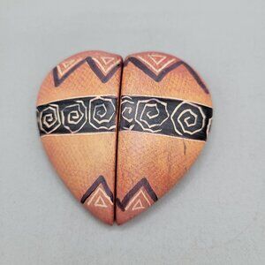 Heart Shaped Handcrafted Soapstone Decorative Pieces From Kenya Two Piece